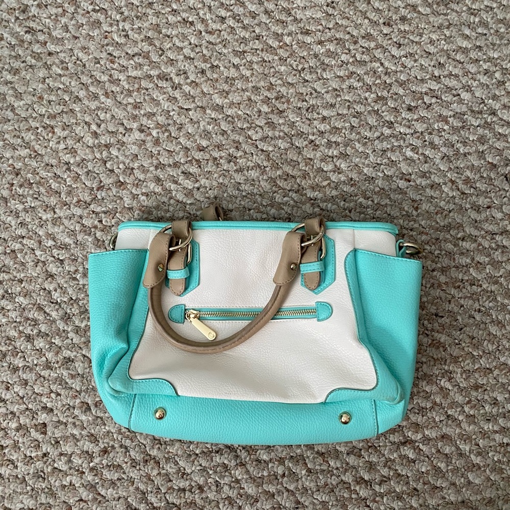 Teal and cream charming Charlie’s bag